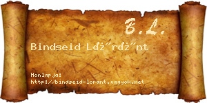 Bindseid Lóránt névjegykártya